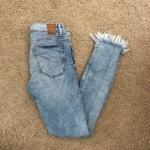 Zara Frayed Ankle Skinny Jeans